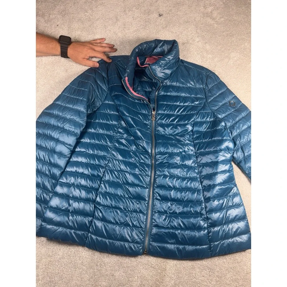 Kate Spade Packable Down Women's Puffer Jacket Xl Blue EUC